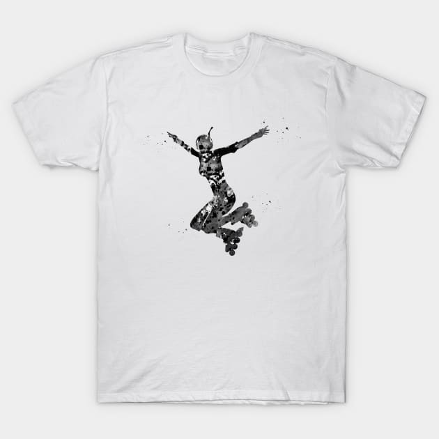 Roller skating girl T-Shirt by erzebeth